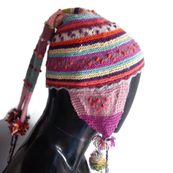 Beasnie Traditional Andean Chullo Hat Winter Warm Cusco
